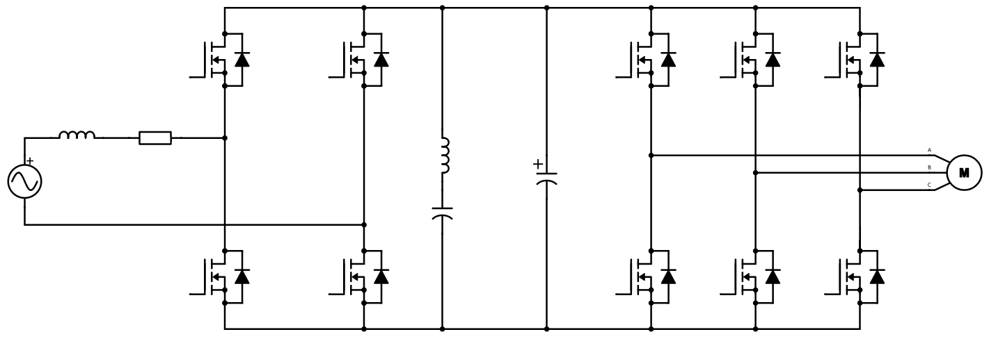 3-Phase High Voltage, High-Power Motor Control (Single Phase PWM Rectifier + 3-Phase PWM Inverter) MCC